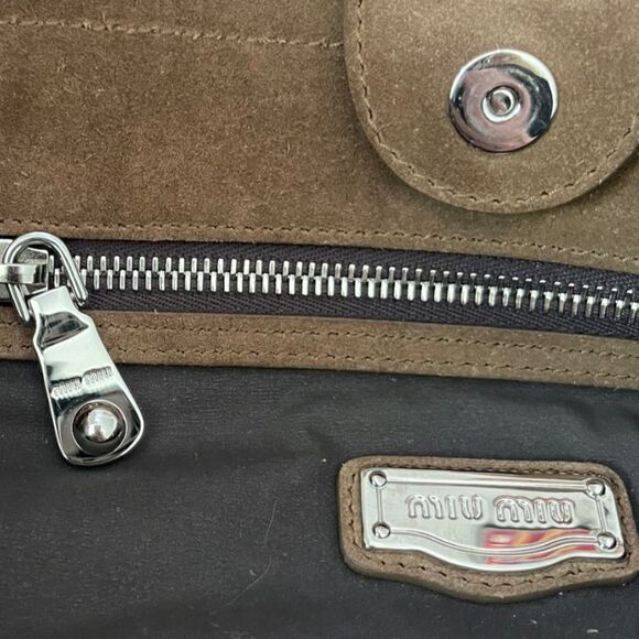 Miu Miu Two Tone Suede Shopper Tote Brown Authentic - Picture 5 of 8